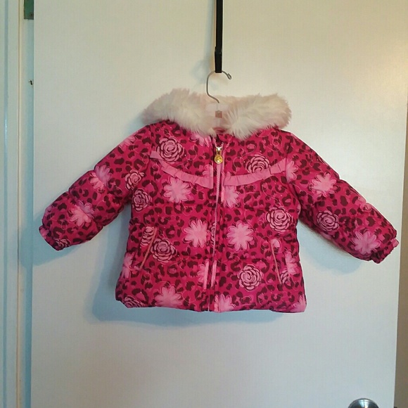 London Fog Girls 4-6X Fur Sparkle Parka Jacket